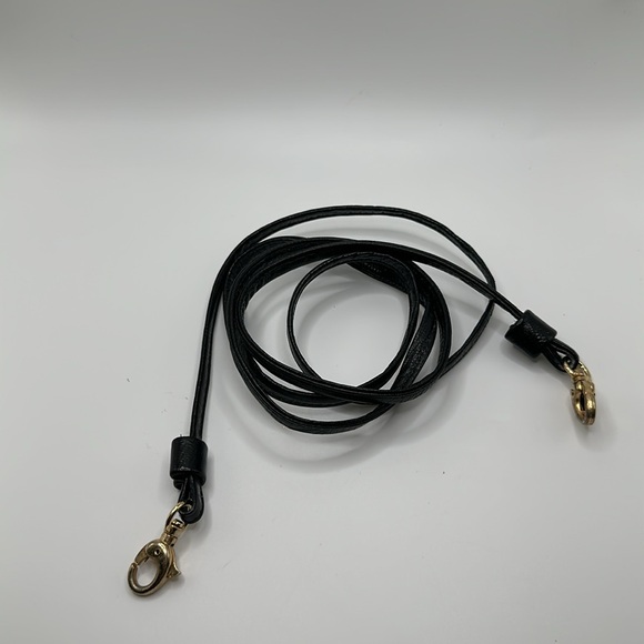 Vintage black leather thin replacement purse strap - Picture 4 of 4